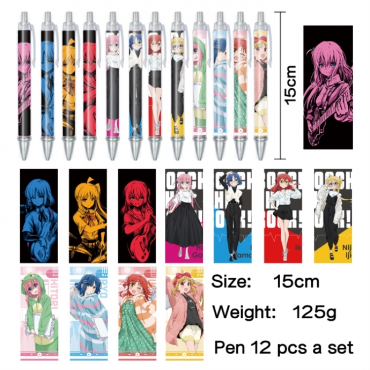 BOCCHI THE ROCK! Anime peripheral student color picture ballpoint pen neutral pen 15cm a set of 12