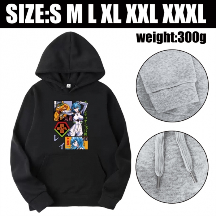 EVA Anime printed hooded sweatshirt top from S to 3XL