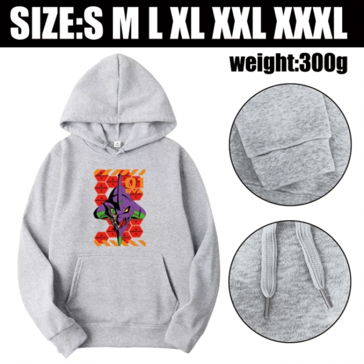 EVA Anime printed hooded sweatshirt top from S to 3XL
