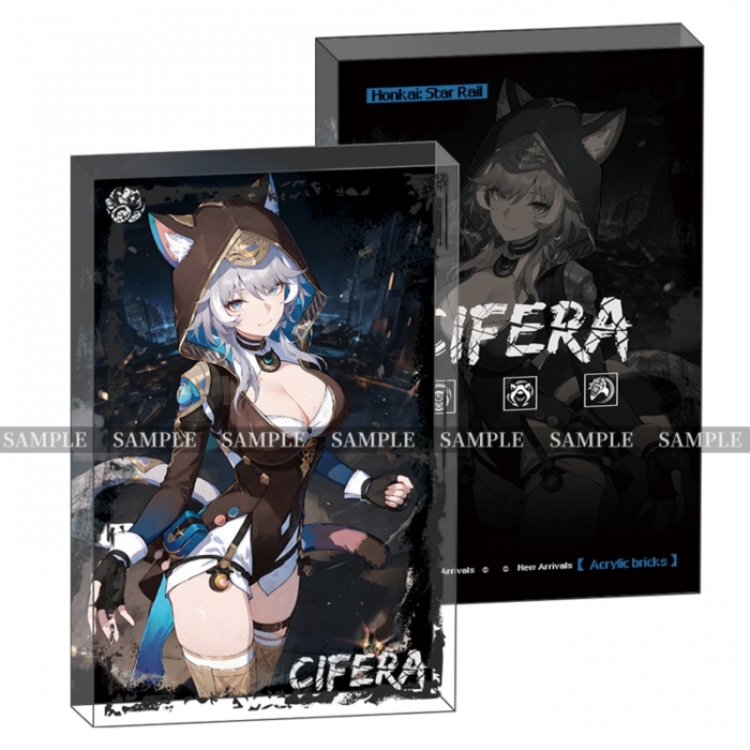 Honkai：Star Rail Anime game acrylic card brick desktop decoration 8X12X1.2cm