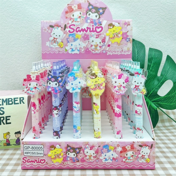 Sanrio Patch style cartoon anime box with black neutral pen a set of 48