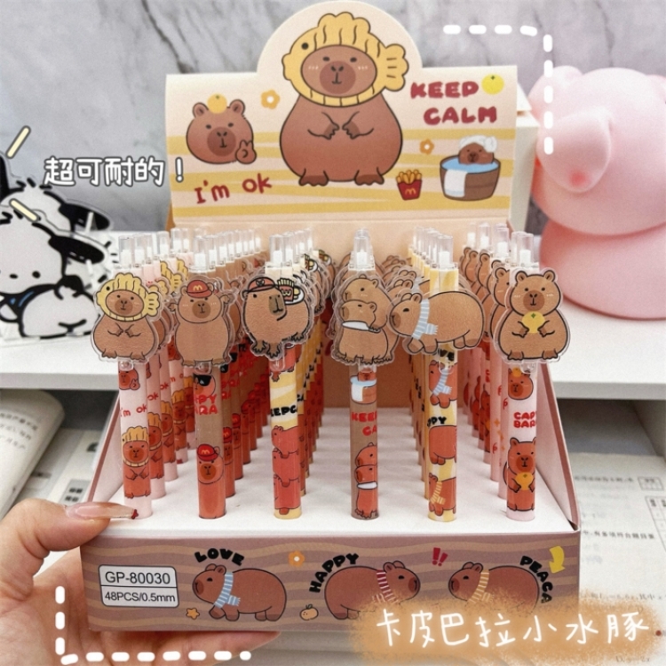 Kapibala Patch style cartoon anime box with black neutral pen a set of 48