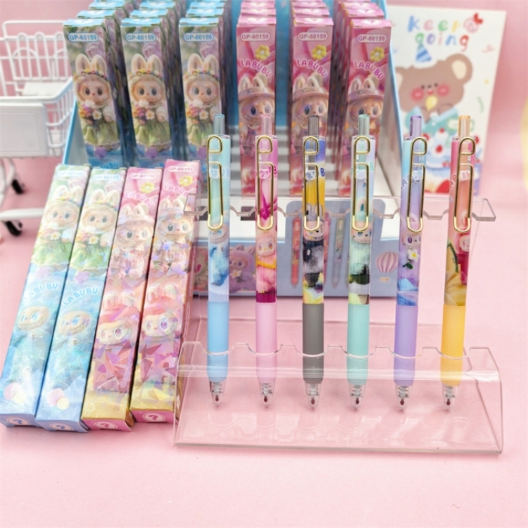 Labubu  Aromatherapy Edition Boxed Student Cartoon Pen Exam Black Neutral Pen 0.5mm a set of 36