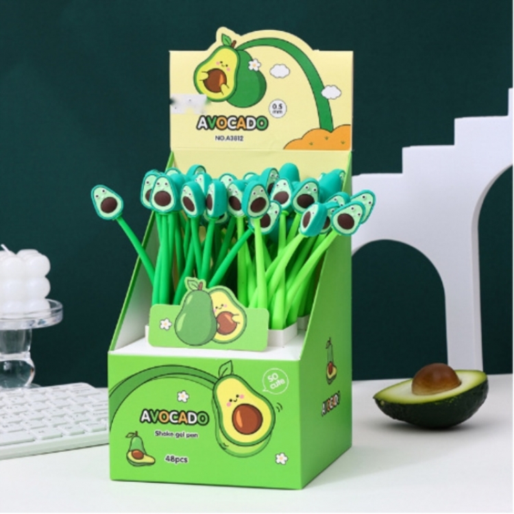 Avocado Baby Cute cartoon neutral pen soft rubber shaped gift pen a set of  48