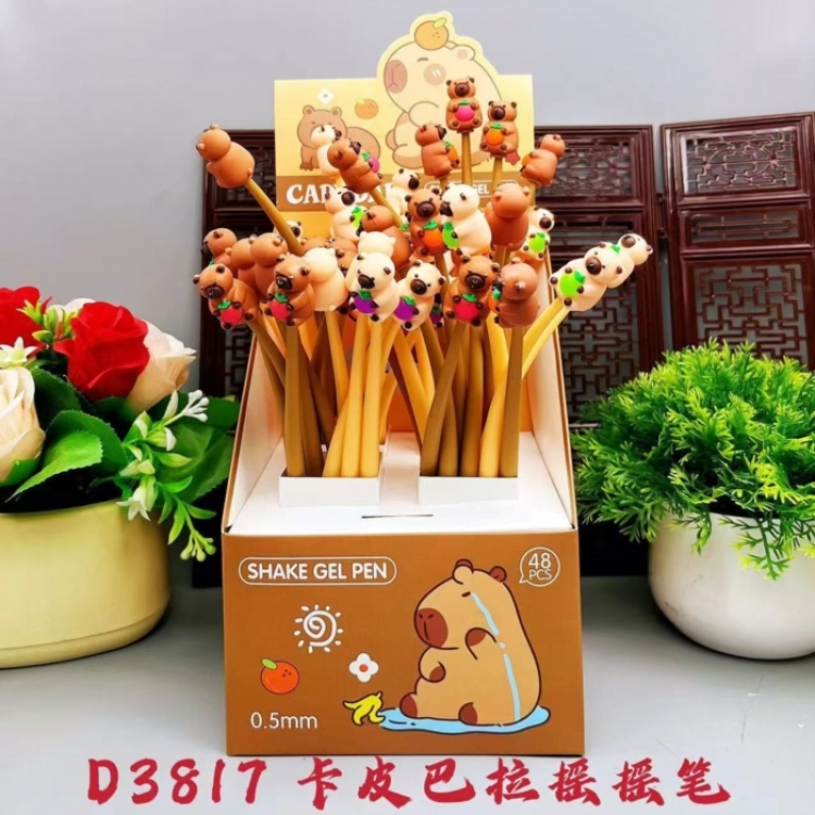 Capybara Cute cartoon neutral pen soft rubber shaped gift pen a set of  48