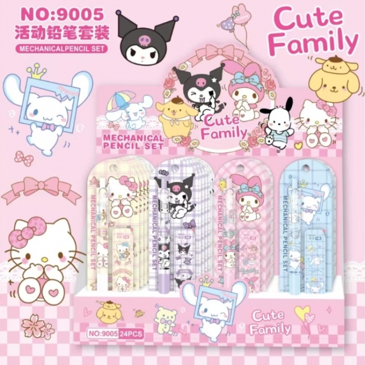 Sanrio Automatic pencil set, student cartoon pencil stationery a set of 24