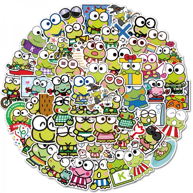 Big eyed frog Doodle stickers Waterproof stickers a set of 50 price for 5 sets