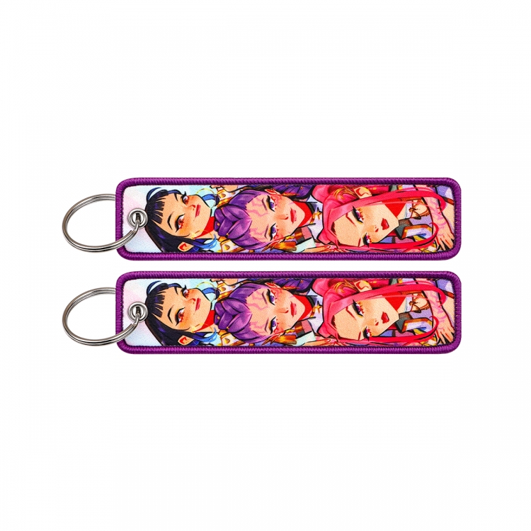K-Pop Demon Hunters Double sided color woven label keychain with thickened hanging rope 13x3cm 10G price for 5 pcs