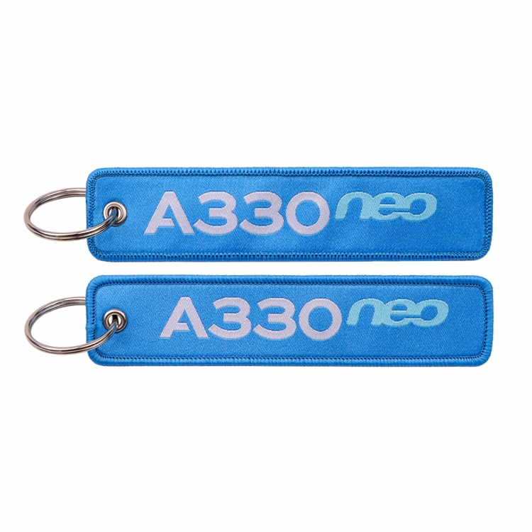 Double sided color woven label keychain with thickened hanging rope 13x3cm 10G price for 5 pcs