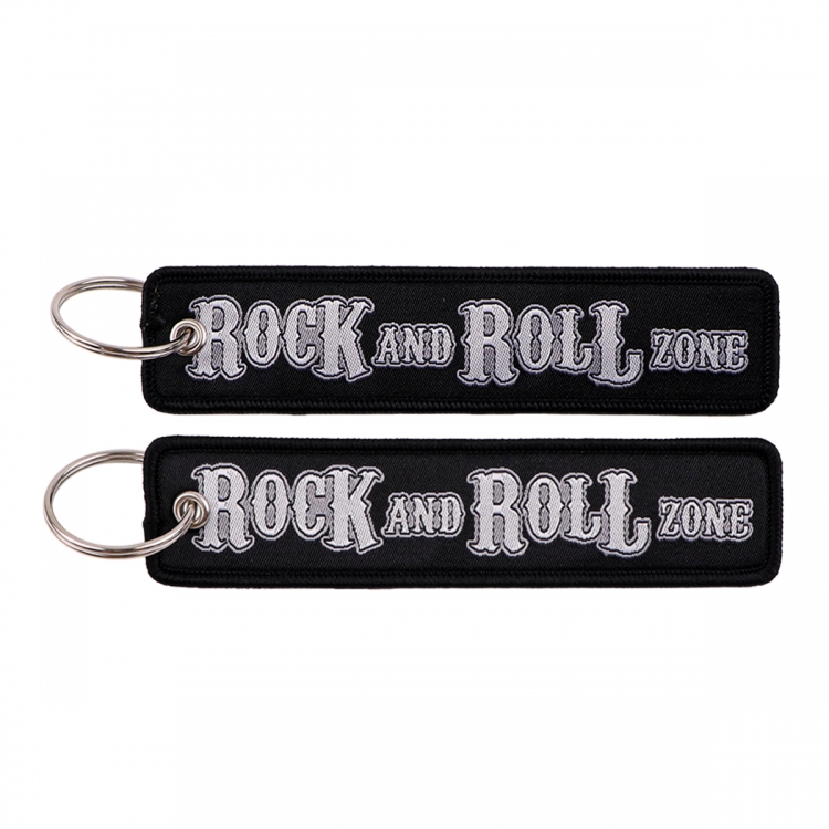 Letter Double sided color woven label keychain with thickened hanging rope 13x3cm 10G price for 5 pcs