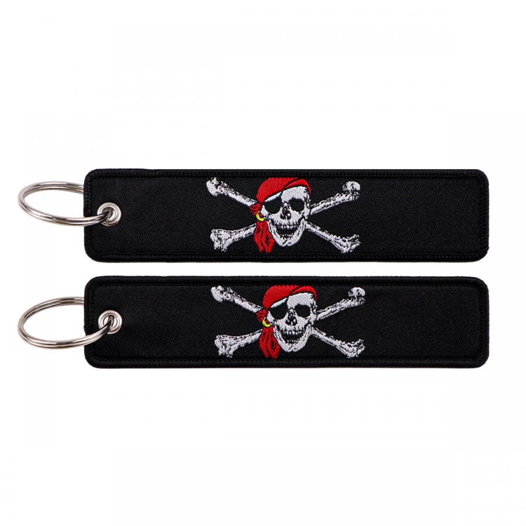 One Piece Double sided color woven label keychain with thickened hanging rope 13x3cm 10G price for 5 pcs