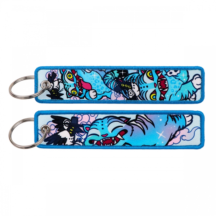 K-Pop Demon Hunters Double sided color woven label keychain with thickened hanging rope 13x3cm 10G price for 5 pcs