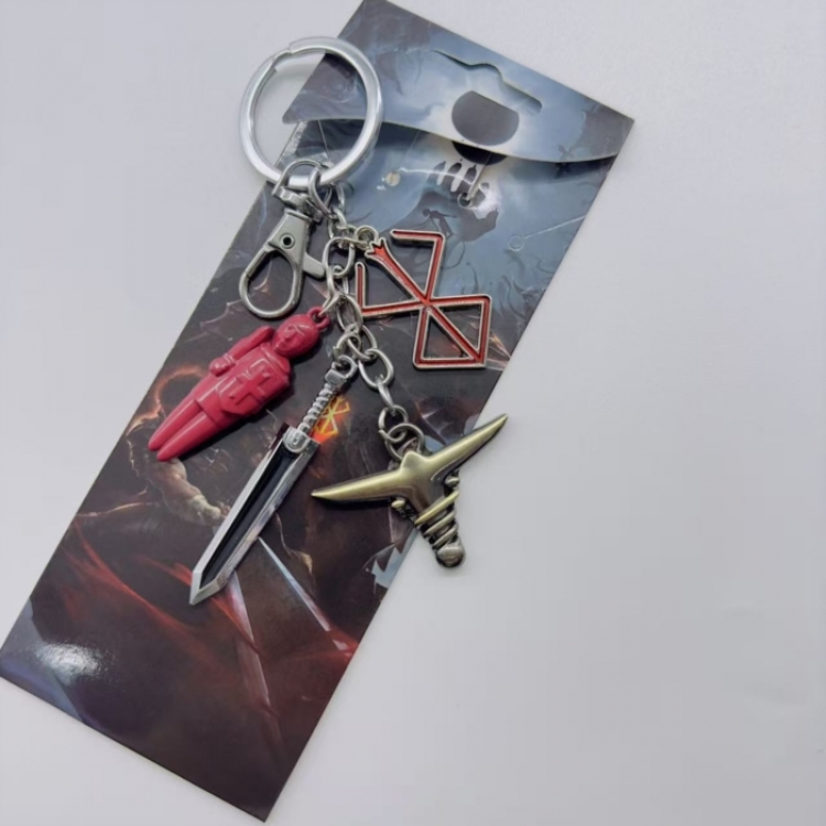 Berserk Anime cartoon 4 pendant metal keychain backpack pendant style A