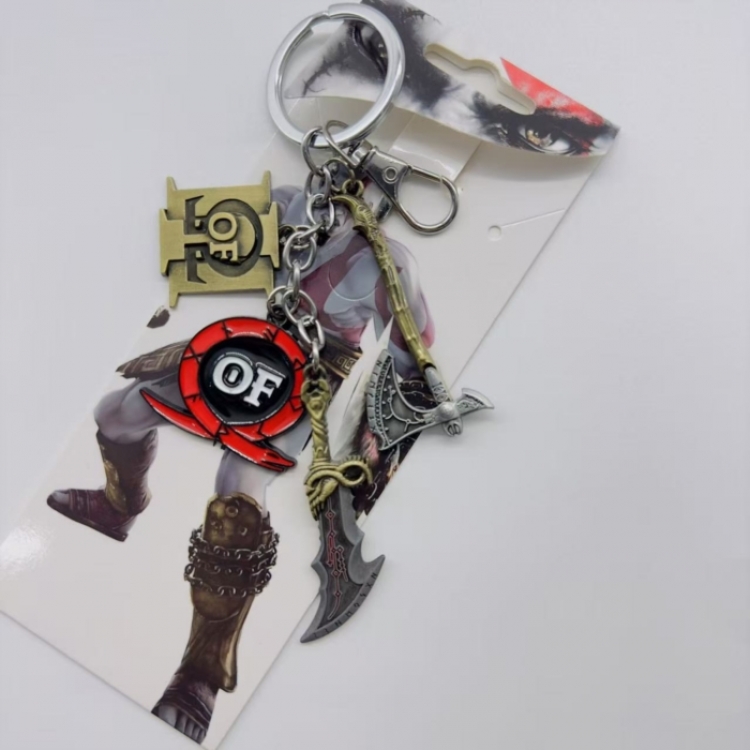 God of War Anime cartoon 4 pendant metal keychain backpack pendant style A