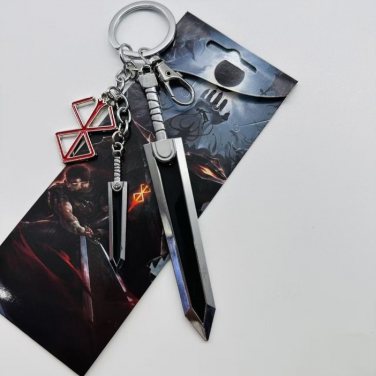 Berserk Anime cartoon 3 pendant metal keychain backpack pendant