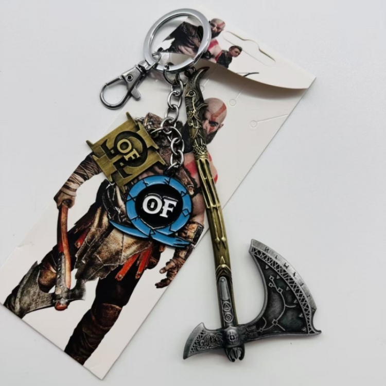 God of War Anime cartoon 3 pendant metal keychain backpack pendant