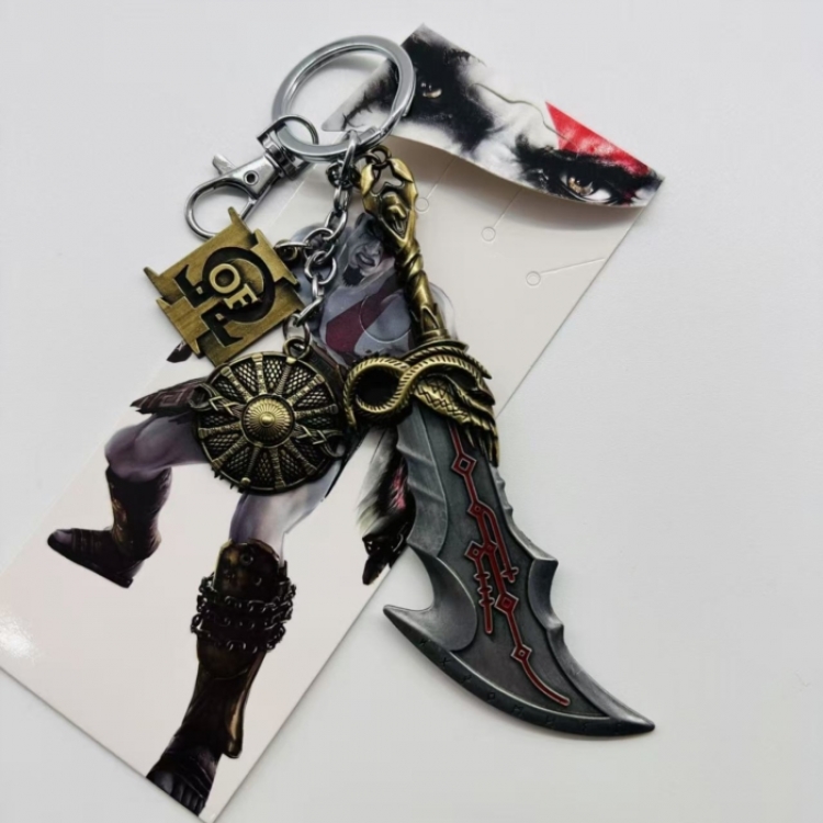 God of War Anime cartoon 3 pendant metal keychain backpack pendant