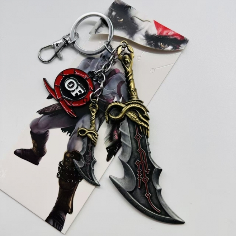 God of War Anime cartoon 3 pendant metal keychain backpack pendant
