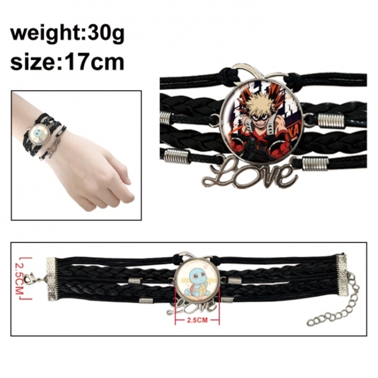 My Hero Academia Anime bracelet multi-layer leather gemstone bracelet price for 5 pcs