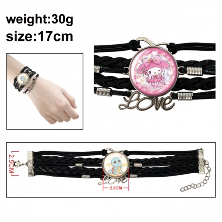 Sanrio Anime bracelet multi-layer leather gemstone bracelet price for 5 pcs