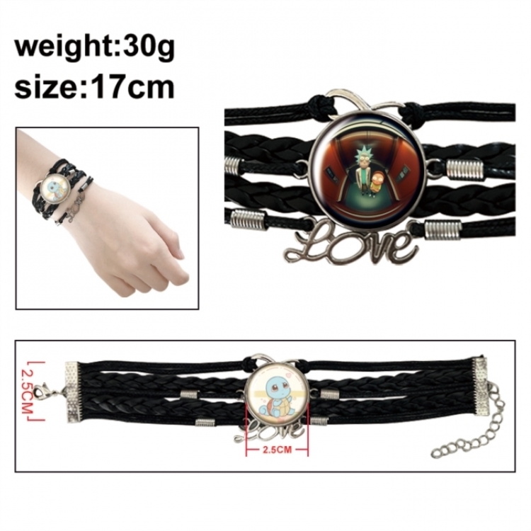 Rick and Morty Anime bracelet multi-layer leather gemstone bracelet price for 5 pcs