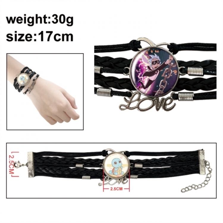 Rick and Morty Anime bracelet multi-layer leather gemstone bracelet price for 5 pcs