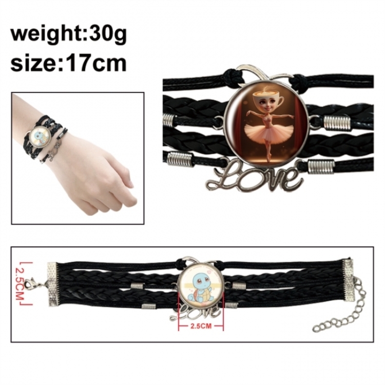 Italian Brainrot Anime bracelet multi-layer leather gemstone bracelet price for 5 pcs