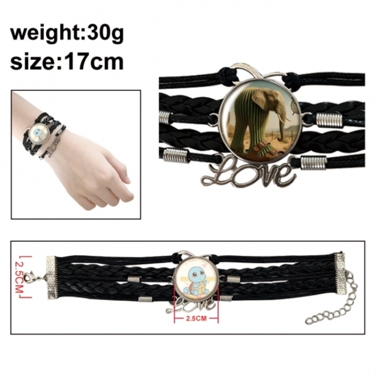 Italian Brainrot Anime bracelet multi-layer leather gemstone bracelet price for 5 pcs