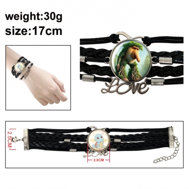 Italian Brainrot Anime bracelet multi-layer leather gemstone bracelet price for 5 pcs
