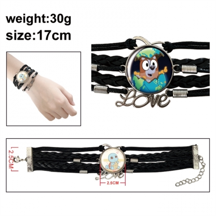 Bluey Anime bracelet multi-layer leather gemstone bracelet price for 5 pcs