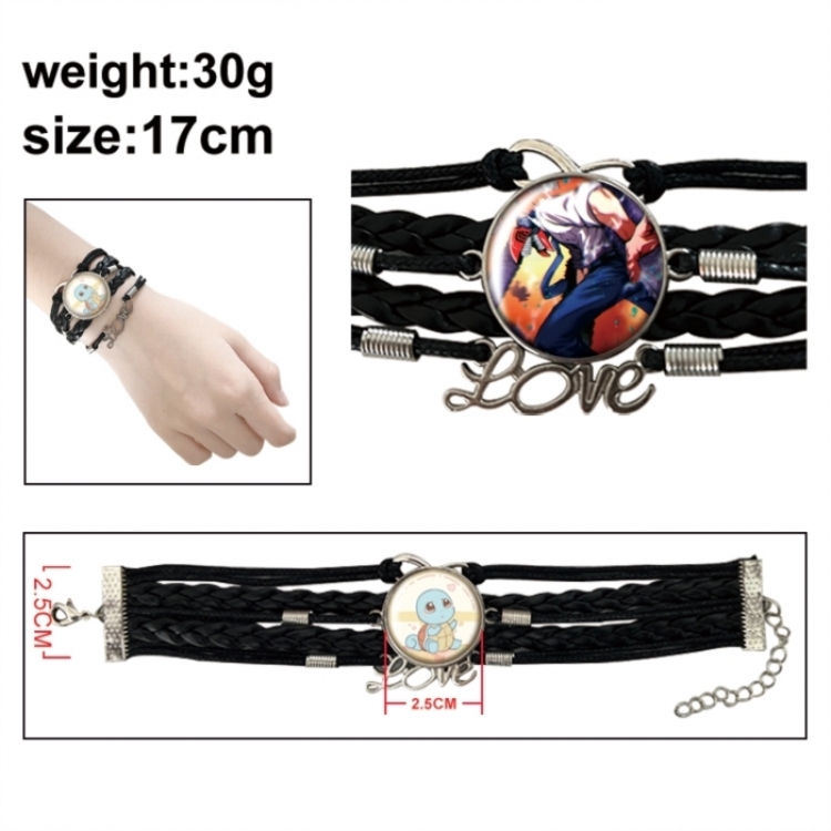 Chainsaw  Anime bracelet multi-layer leather gemstone bracelet price for 5 pcs