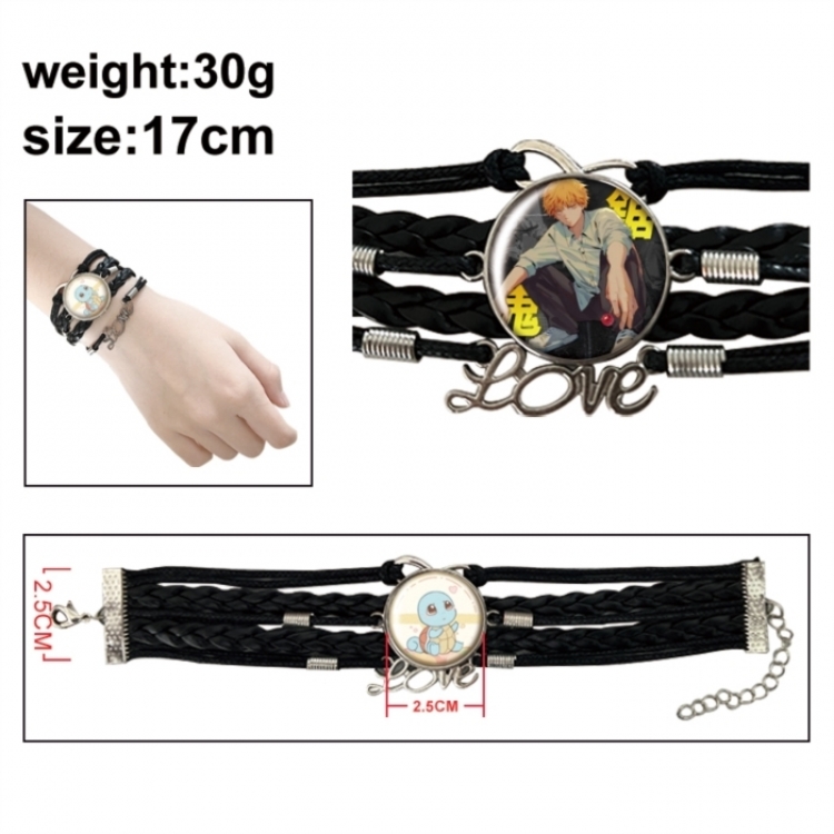Chainsaw  Anime bracelet multi-layer leather gemstone bracelet price for 5 pcs
