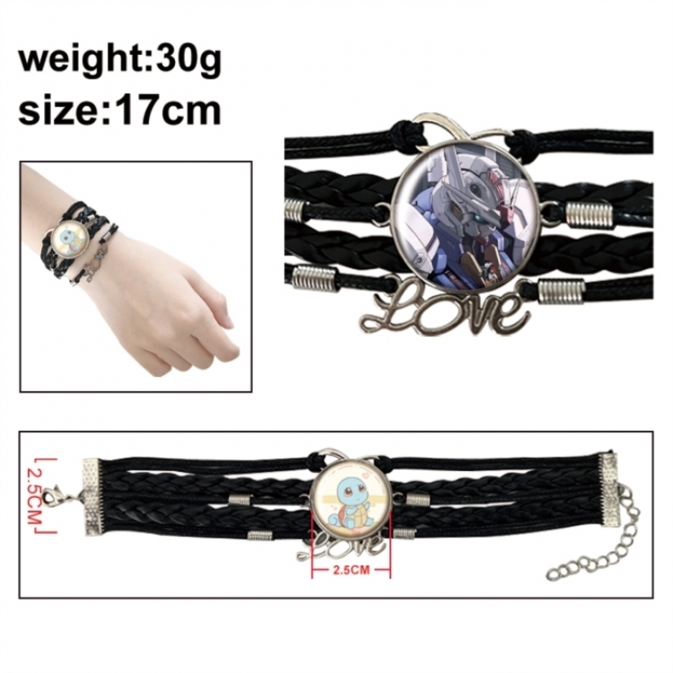 Gundam Anime bracelet multi-layer leather gemstone bracelet price for 5 pcs