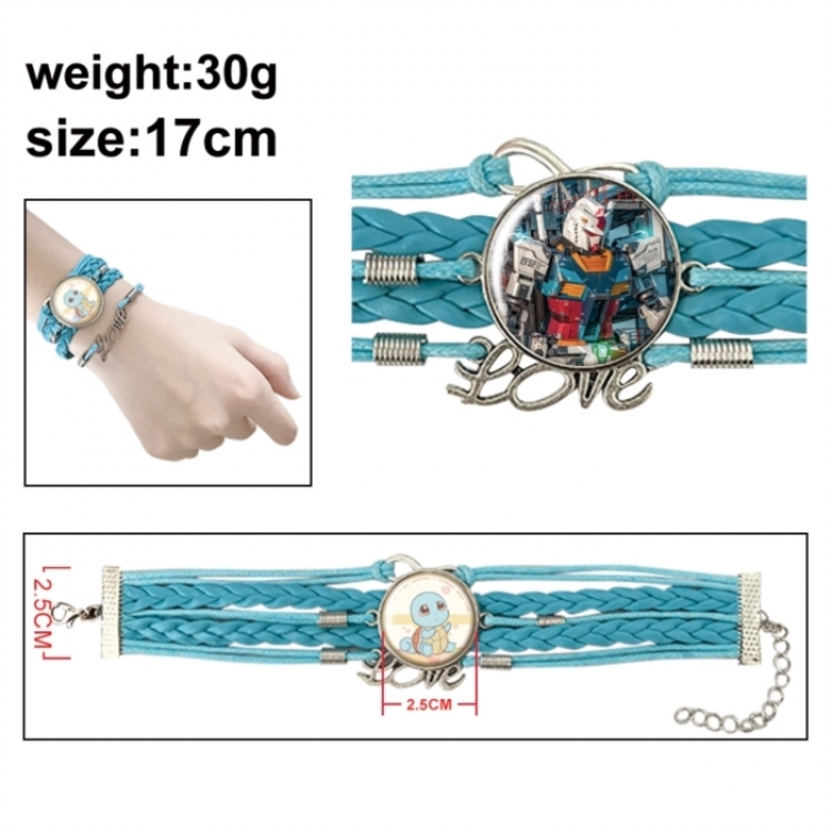 Gundam Anime bracelet multi-layer leather gemstone bracelet price for 5 pcs