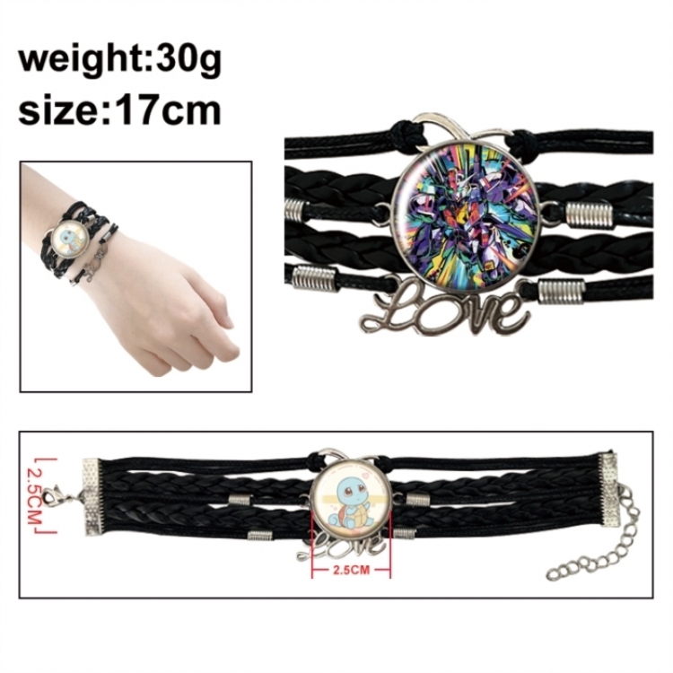 Gundam Anime bracelet multi-layer leather gemstone bracelet price for 5 pcs