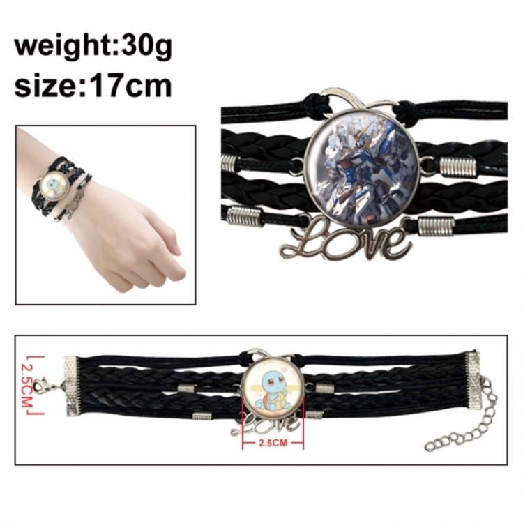 Gundam Anime bracelet multi-layer leather gemstone bracelet price for 5 pcs