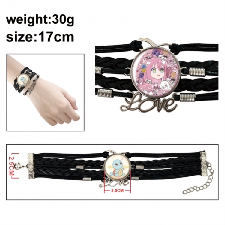 BOCCHI THE ROCK! Anime bracelet multi-layer leather gemstone bracelet price for 5 pcs