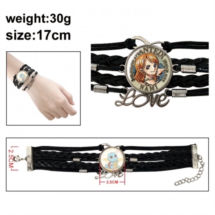 One Piece Anime bracelet multi-layer leather gemstone bracelet price for 5 pcs