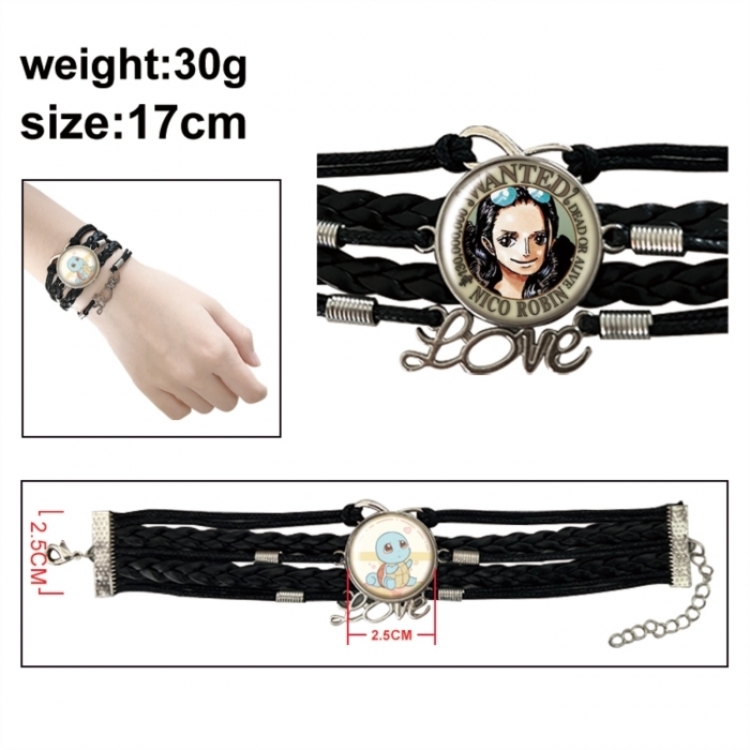One Piece Anime bracelet multi-layer leather gemstone bracelet price for 5 pcs