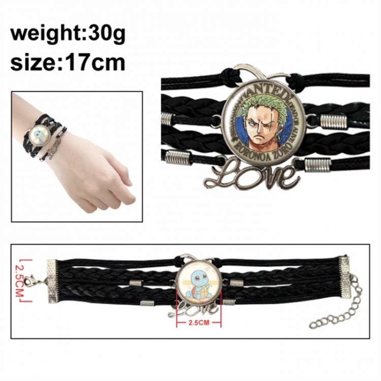 One Piece Anime bracelet multi-layer leather gemstone bracelet price for 5 pcs