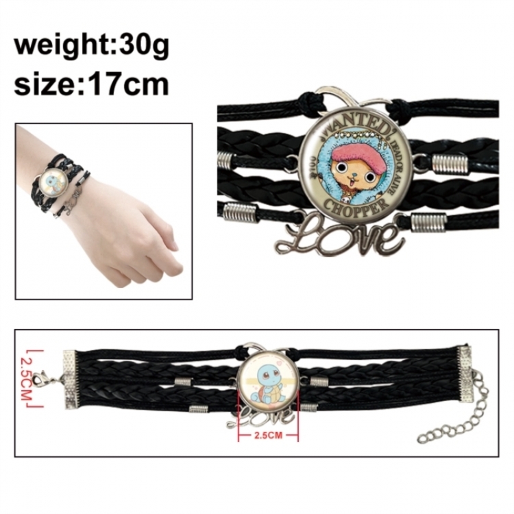 One Piece Anime bracelet multi-layer leather gemstone bracelet price for 5 pcs