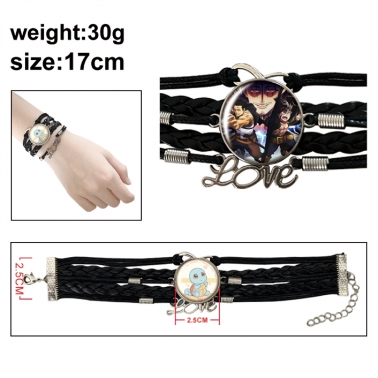 Black Clover Anime bracelet multi-layer leather gemstone bracelet price for 5 pcs