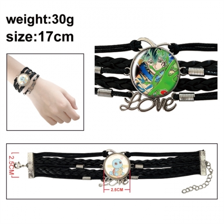 Black Clover Anime bracelet multi-layer leather gemstone bracelet price for 5 pcs