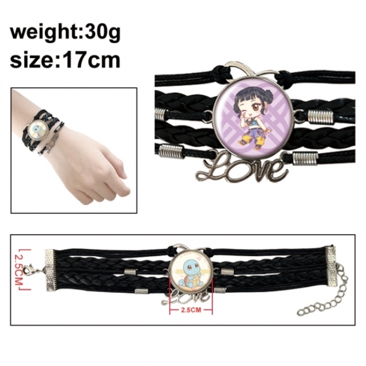 K-Pop Demon Hunters Anime bracelet multi-layer leather gemstone bracelet price for 5 pcs