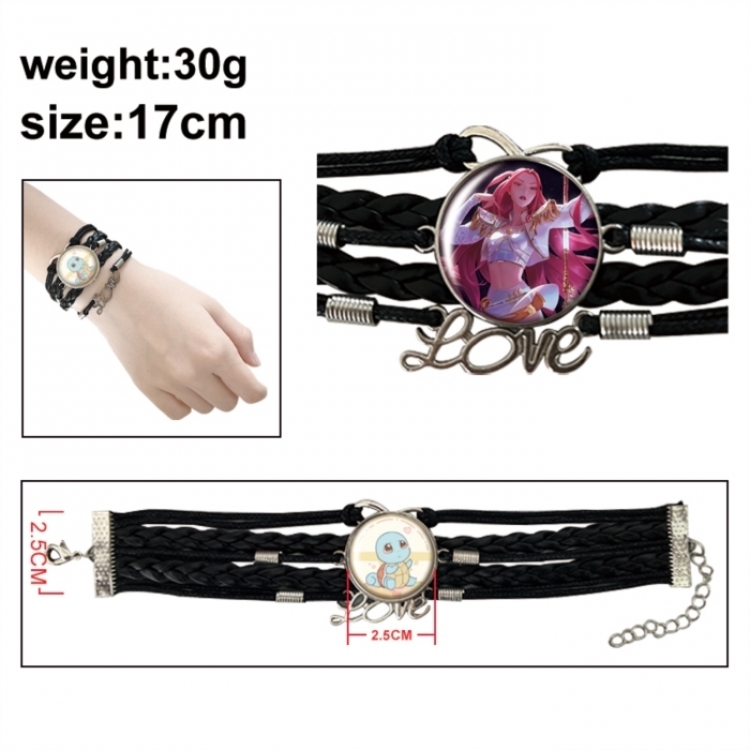 K-Pop Demon Hunters Anime bracelet multi-layer leather gemstone bracelet price for 5 pcs