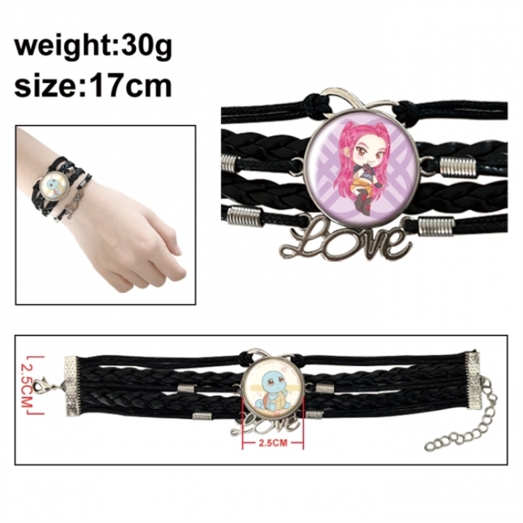 K-Pop Demon Hunters Anime bracelet multi-layer leather gemstone bracelet price for 5 pcs