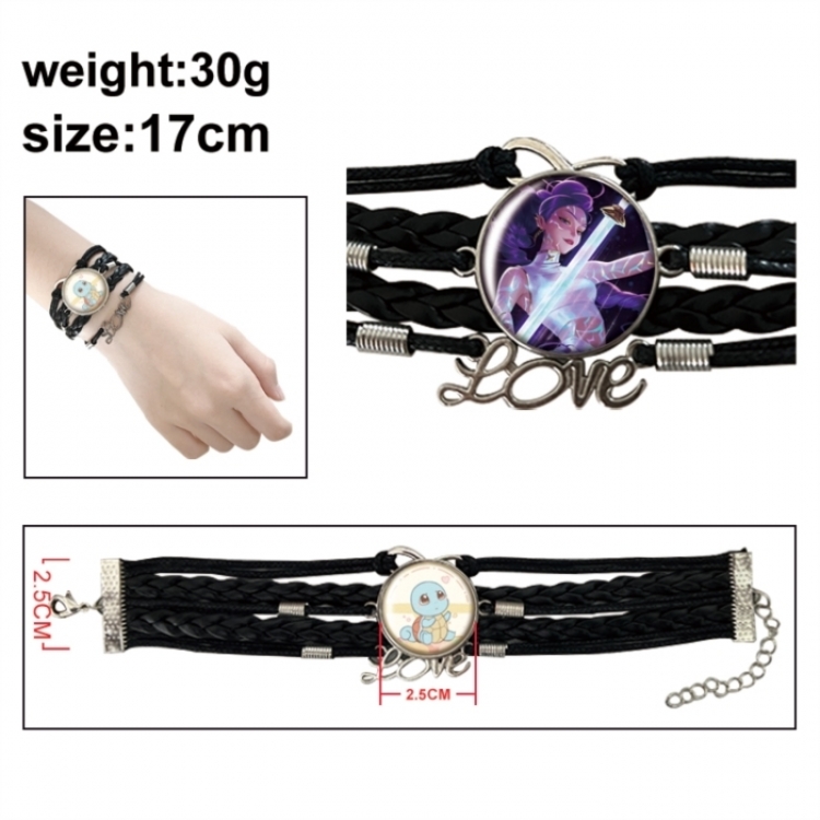 K-Pop Demon Hunters Anime bracelet multi-layer leather gemstone bracelet price for 5 pcs