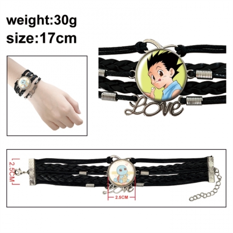 HunterXHunter Anime bracelet multi-layer leather gemstone bracelet price for 5 pcs