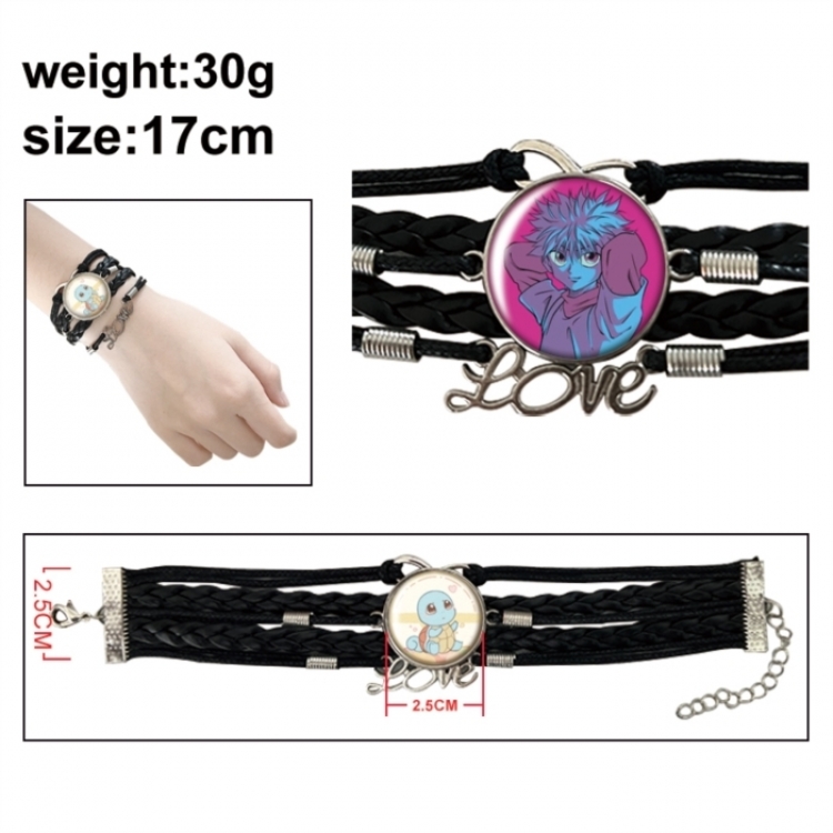 HunterXHunter Anime bracelet multi-layer leather gemstone bracelet price for 5 pcs