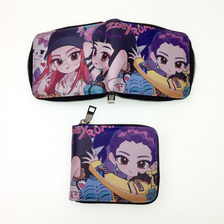 K-Pop Demon Hunters Short zipper card wallet with foreskin clip 12X10CM